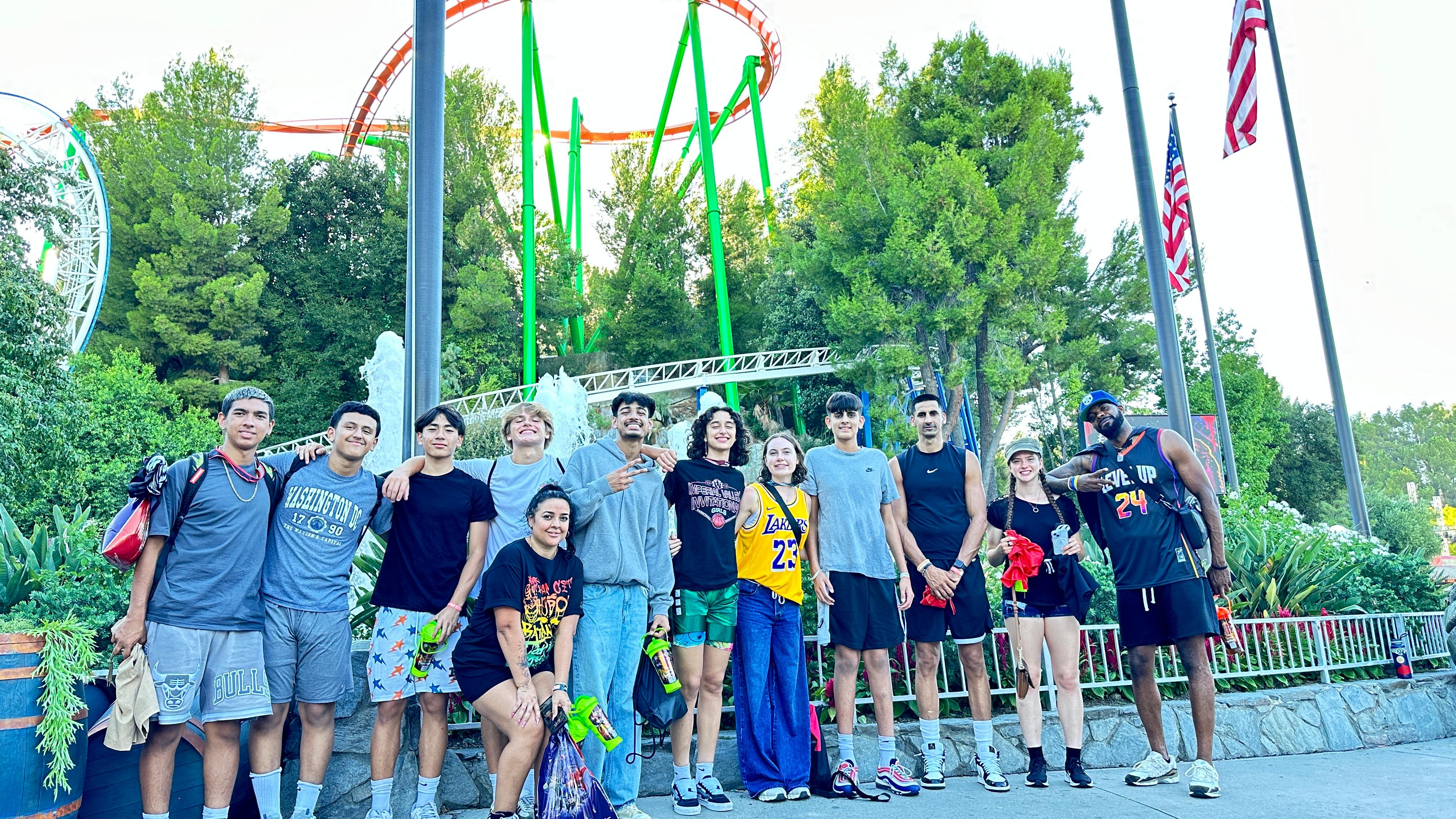 Team bonding at Six Flags